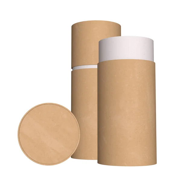 Kraft paper cardboard tube package — Stock Photo, Image