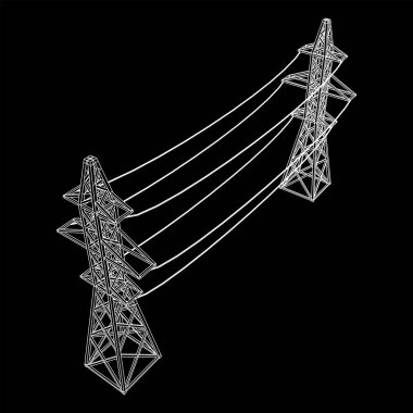 Güç iletim kulesi yüksek voltaj pilonu