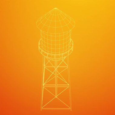 Su kulesi. Endüstriyel inşaat vektörü