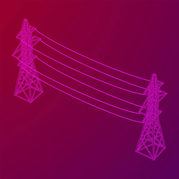 输电塔高压pylon — 图库矢量图片