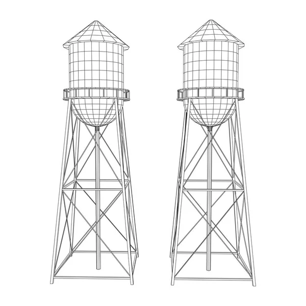 Water tower. Industrial construction vector — Stock Vector