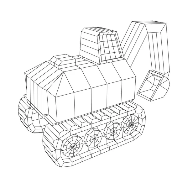Экскаватор тяжелой техники строительной компании — стоковый вектор