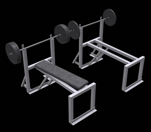 Skivstång med vikter. Gym utrustning — Stockfoto