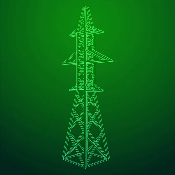 Torre de transmisión de potencia pilón de alto voltaje — Vector de stock