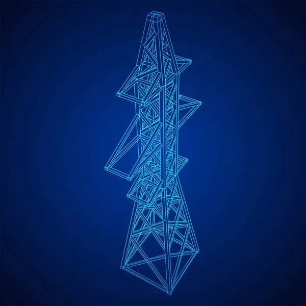 Torre de transmisión de potencia pilón de alto voltaje — Archivo Imágenes Vectoriales