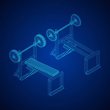 Ağırlıkları olan Barbell. Spor salonu ekipmanları