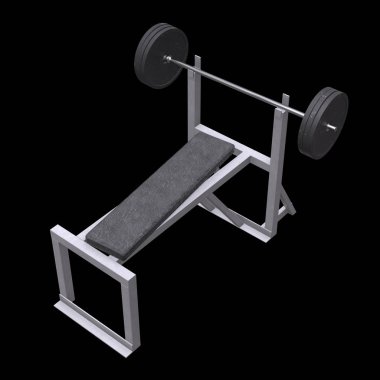 Ağırlıkları olan Barbell. Spor salonu ekipmanları