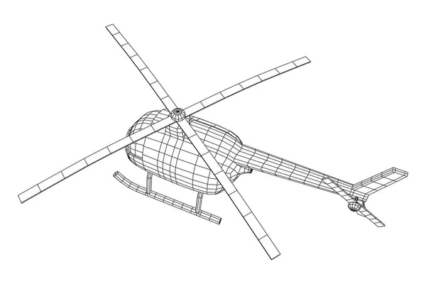 Helikopter vektor kendaraan - Stok Vektor