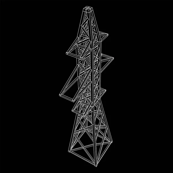 Erőátviteli torony nagyfeszültségű pylon — Stock Vector