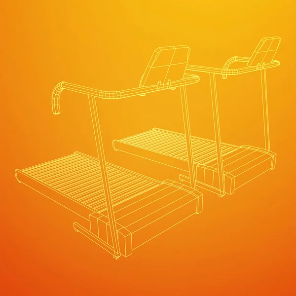 Machine à tapis roulant. Équipement de gymnastique et de fitness — Image vectorielle