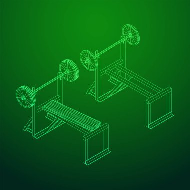 Ağırlıkları olan Barbell. Spor salonu ekipmanları