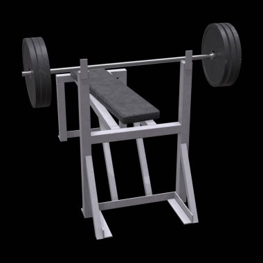 Ağırlıkları olan Barbell. Spor salonu ekipmanları