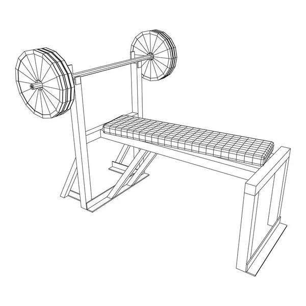 Barbell com pesos. Equipamento de ginástica —  Vetores de Stock