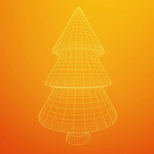 Szkielet A Christmas Tree znak siatki — Wektor stockowy