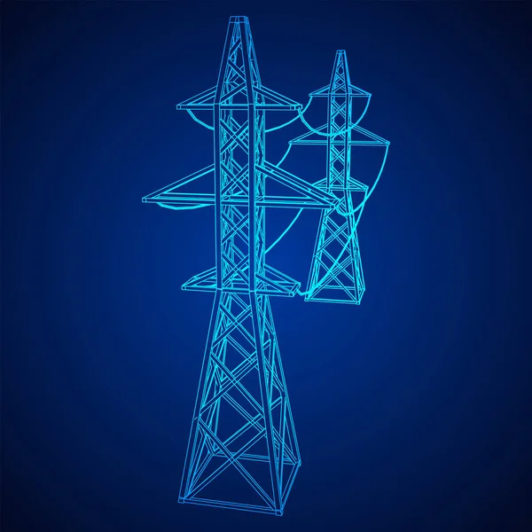 Torre de transmisión de potencia pilón de alto voltaje — Archivo Imágenes Vectoriales