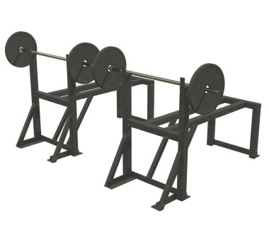 Ağırlıkları olan Barbell. Spor salonu ekipmanları