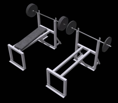 Ağırlıkları olan Barbell. Spor salonu ekipmanları