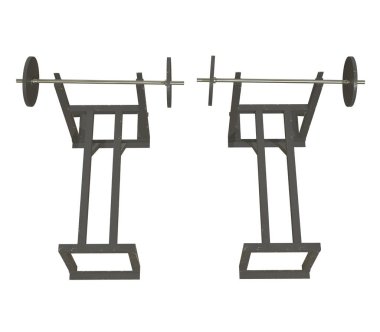 Ağırlıkları olan Barbell. Spor salonu ekipmanları