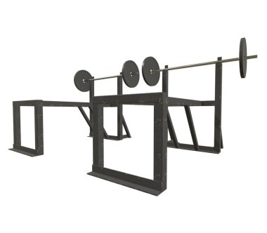 Ağırlıkları olan Barbell. Spor salonu ekipmanları