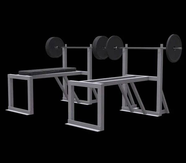 Skivstång med vikter. Gym utrustning — Stockfoto