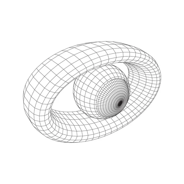 Abstracte veelhoekige menselijk oog teken. — Stockvector