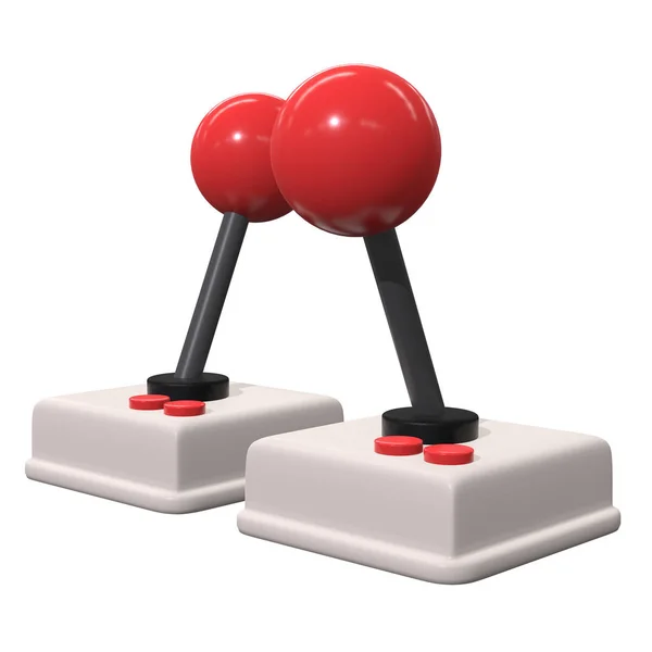 Retro videospillkontroller, gamepad joystick 3d – stockfoto