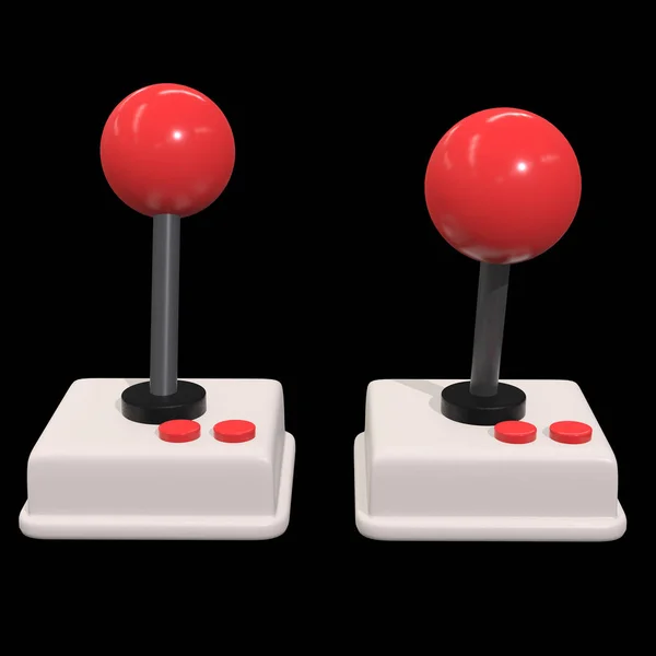 Retro videojáték-vezérlő Gamepad joystick 3D — Stock Fotó