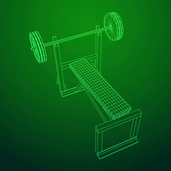 Skivstång med vikter. Gym utrustning — Stock vektor