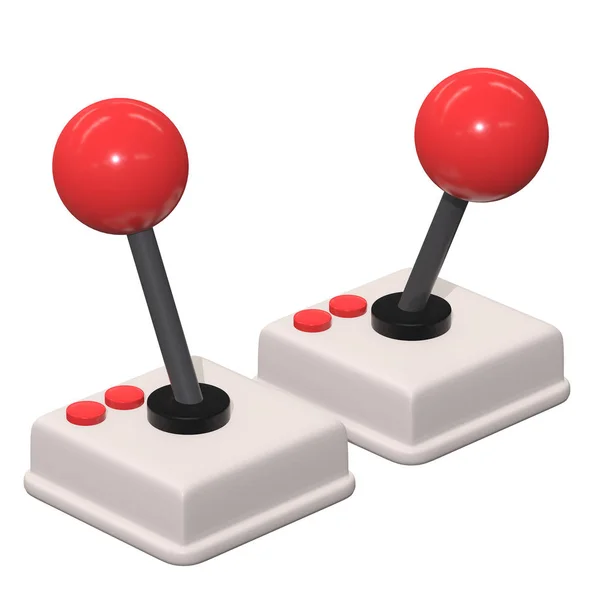 Retro video game controller gamepad joystick 3D — Stockfoto