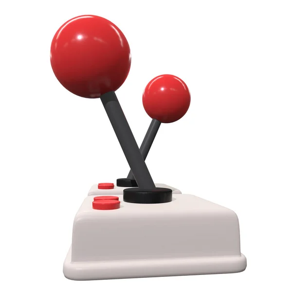 Retro videospillkontroller, gamepad joystick 3d – stockfoto