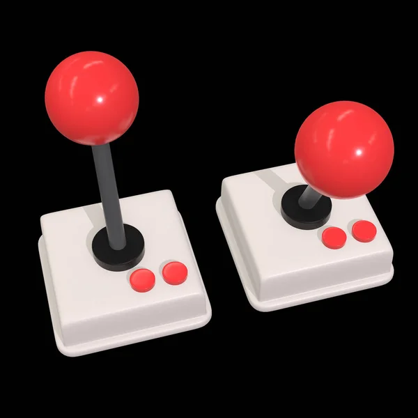 Retro videojáték-vezérlő Gamepad joystick 3D — Stock Fotó