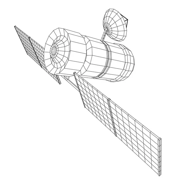 Satellit för kommunikation över rymdstationer — Stock vektor