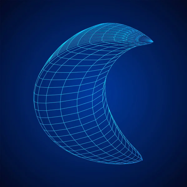 Vecteur de trame métallique croissant de lune — Image vectorielle