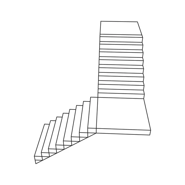 Escadas de armação, degraus de escadas interiores —  Vetores de Stock