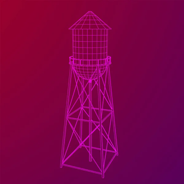 Torre de água. Vetor de construção industrial —  Vetores de Stock