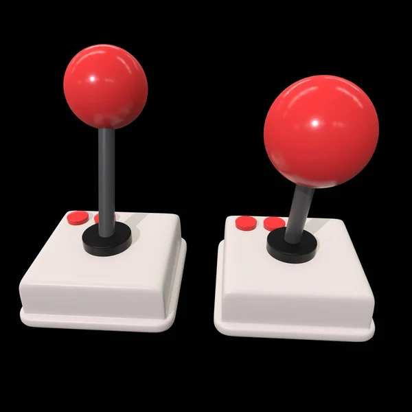Retro videojáték-vezérlő Gamepad joystick 3D — Stock Fotó