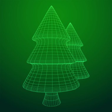 Wireframe Bir Noel ağacı işareti örgü