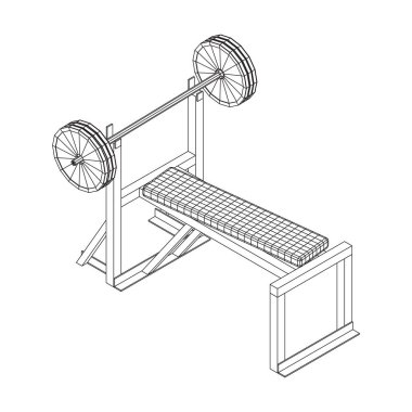 Ağırlıkları olan Barbell. Spor salonu ekipmanları