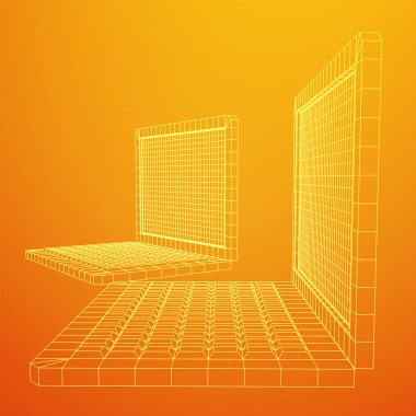 Laptop Soyut Örgü Arka Plan Vektörü
