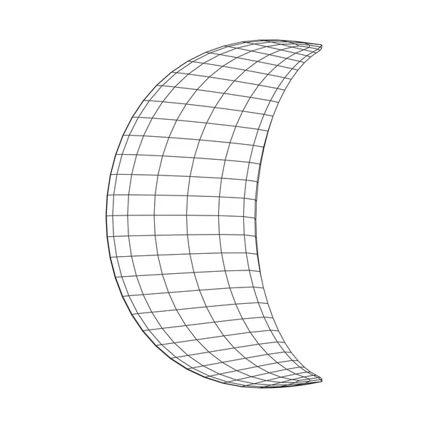 Luna creciente vector wireframe — Vector de stock