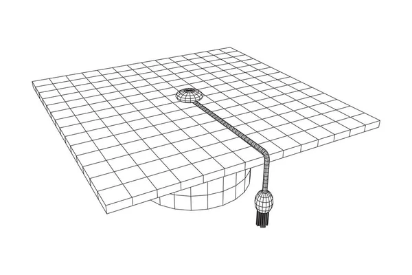 Utbildning examen akademisk mössa — Stock vektor