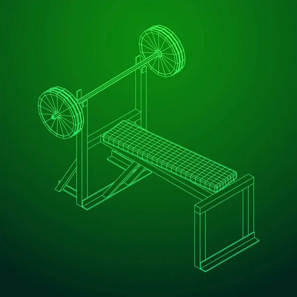 Barbell with weights. Gym equipment — Stock Vector