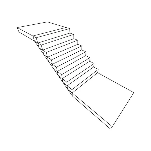 Escaliers en fil métallique, escaliers intérieurs marches — Image vectorielle