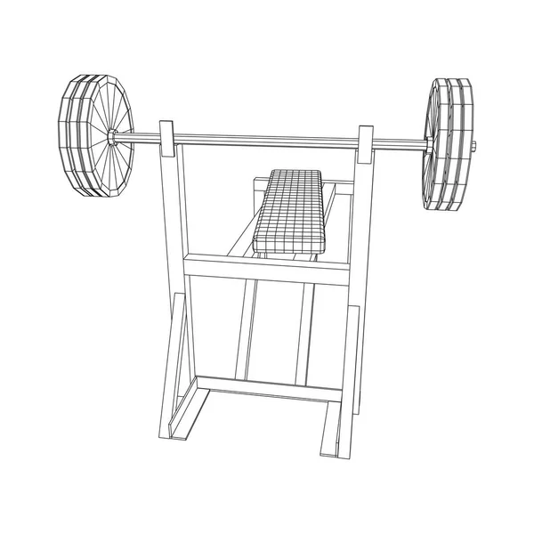 Barbell com pesos. Equipamento de ginástica —  Vetores de Stock