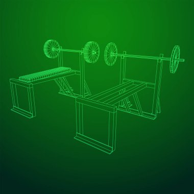 Ağırlıkları olan Barbell. Spor salonu ekipmanları