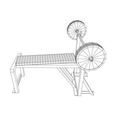 Ağırlıkları olan Barbell. Spor salonu ekipmanları