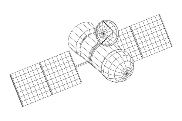 Satellit för kommunikation över rymdstationer — Stock vektor