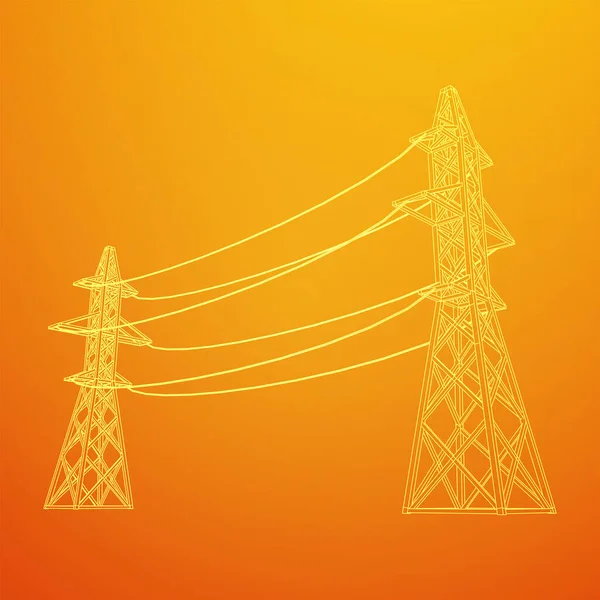 输电塔高压pylon — 图库矢量图片