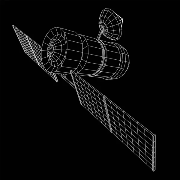 Station spatiale satellite de télécommunications — Image vectorielle