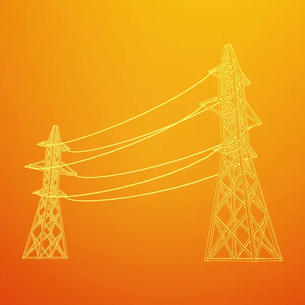 Pylône haute tension de tour de transmission d'énergie — Image vectorielle